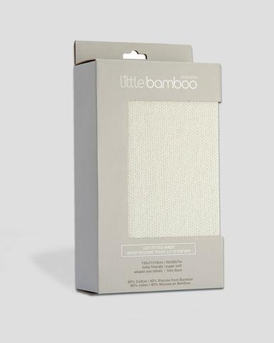 Little Bamboo Jersey Fitted Cot Sheet - Marle Whisper