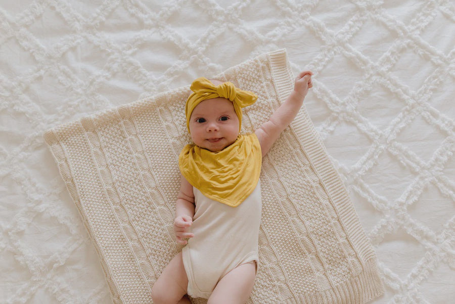 Luna's Treasures Jersey Dribble Bib - Sunny Mustard