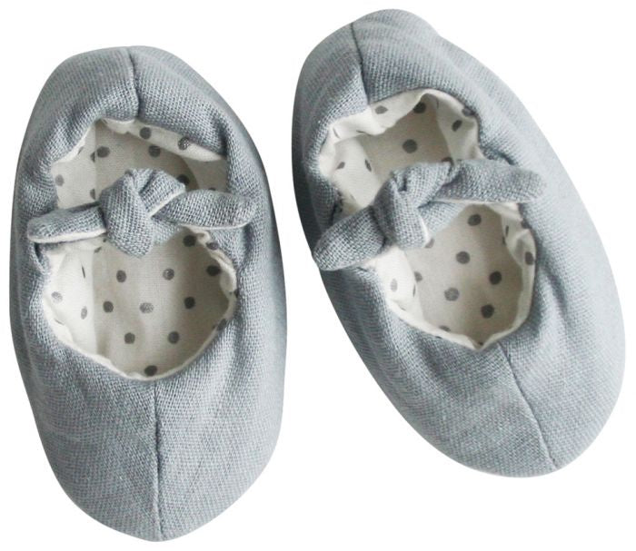 Alimrose Bobby Baby Slippers - Grey Linen