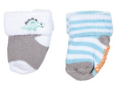 Playette 2pk Booties Socks - Blue 0-3m