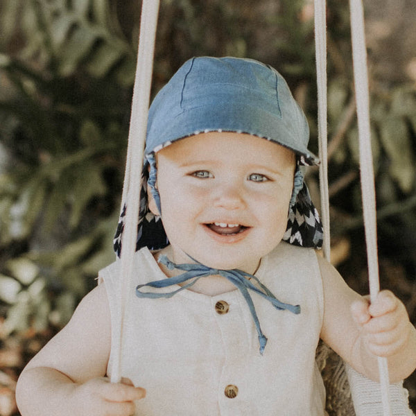 Bedhead 'Lounger' Baby Reversible Hat - Scout/Steele