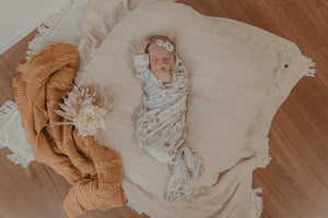 Luna's Treasures Knotted Newborn Gown - Wild Meadow (neutral petals)