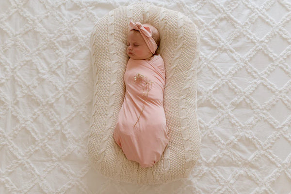 Luna's Treasures Marshmallow Pink Bamboo Jersey Swaddle Wrap