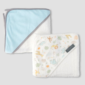 The Little Linen Co Hooded Towels 2pk - Safari Bear