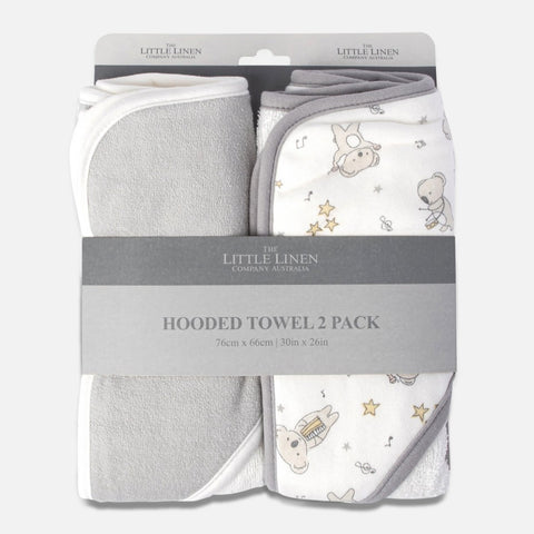 The Little Linen Co Hooded Towels 2pk - Cheeky Koala