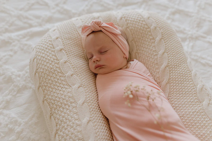 Luna's Treasures Jersey Topknot Headband - Marshmallow Pink