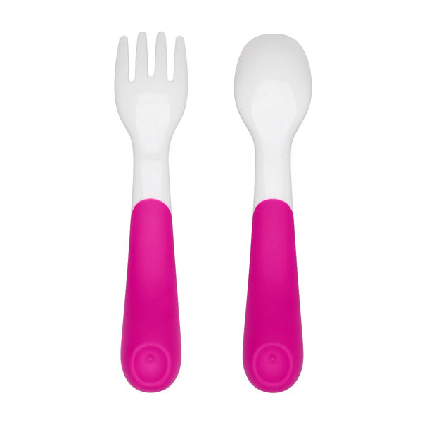 Oxo Tot On-The-Go Plastic Fork & Spoon Set with Travel Case